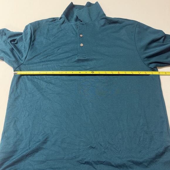 PGA TOUR Men’s Airflux Golf Polo Shirt Cyan Size Large 100% Polyester - Picture 9 of 9
